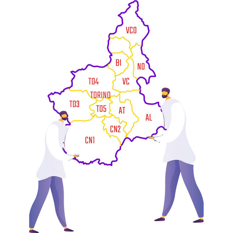Mappa dei Progetti attivi sul territorio piemontese